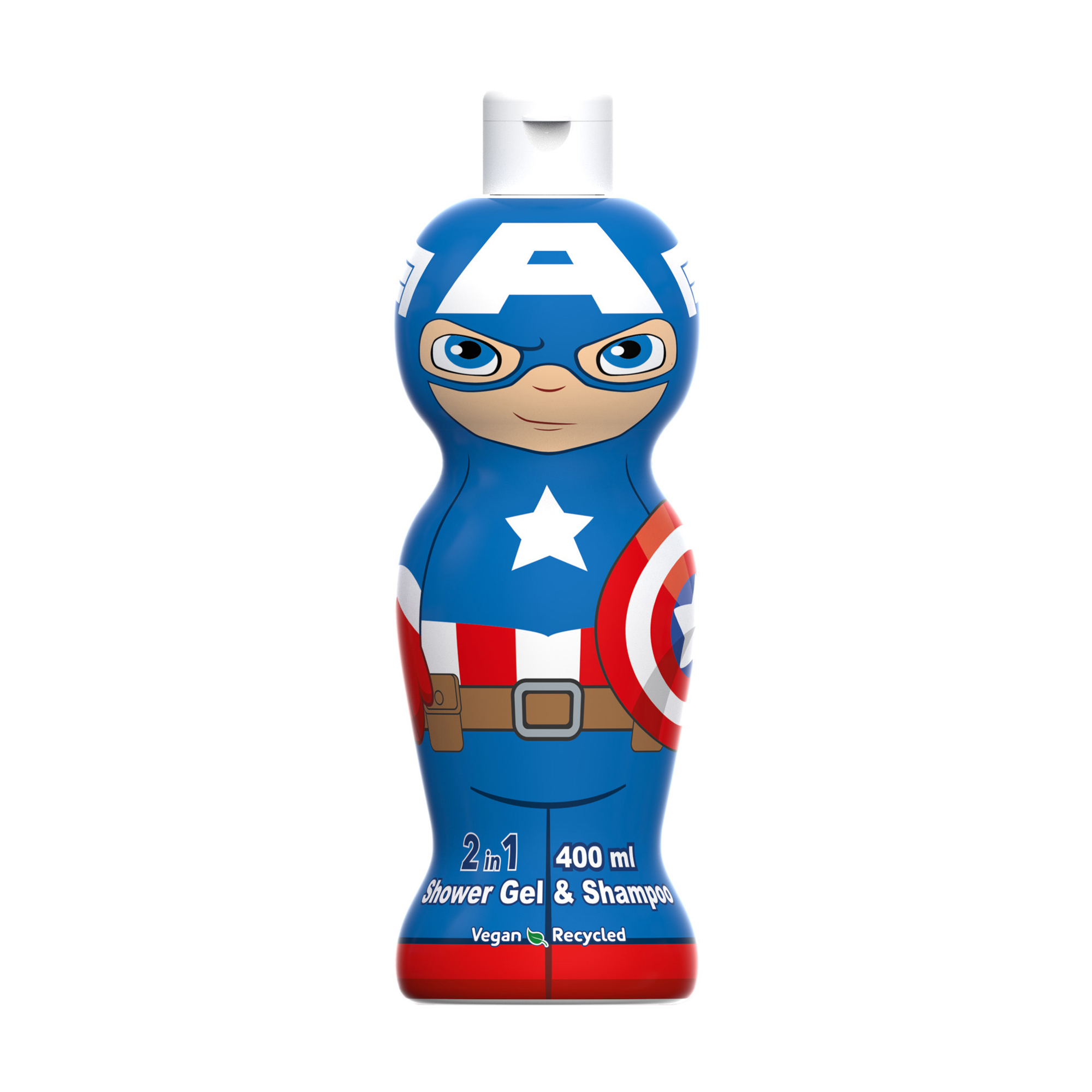 Дитячий шампунь-гель 2 в 1 для волосся та тіла Air-Val International Marvel Avengers Captain America Shower Gel &amp; Shampoo 2 In 1 1D, 400 мл