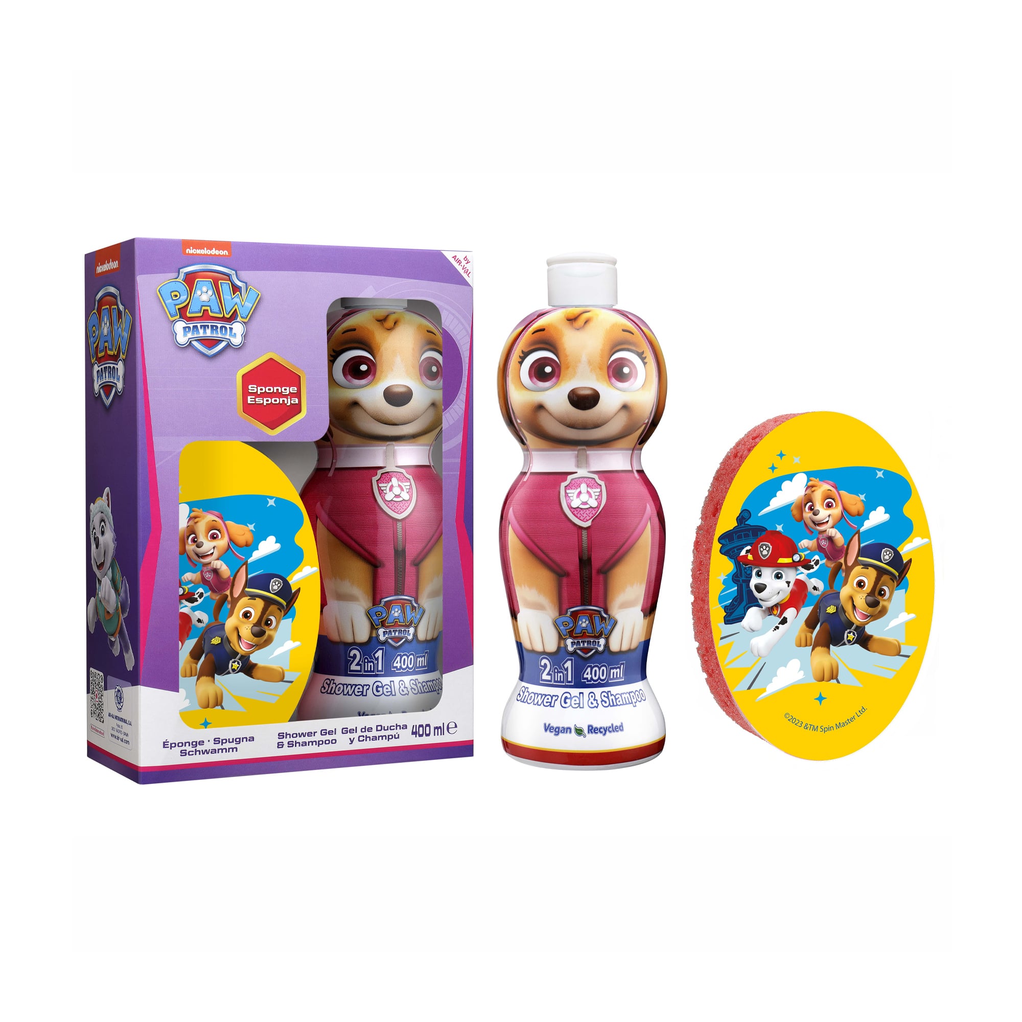 Набір для дівчат Air-Val International Paw Patrol Skye Set (шампунь-гель 2 в 1, 400 мл + мочалка, 1 шт)